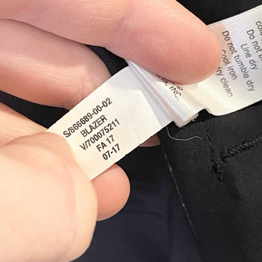 Athleta Black Stellar Blazer Jacket Open Front Notch Collar Zip Pockets ST TALL - Picture 7 of 7